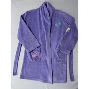 Xhilaration Bathrobe Girls Lilac Plush Butterfly Sleepwear Soft Warm - Size XL